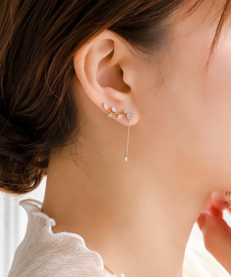 2wayフラワリービジューピアス イヤリング ピアス Phoebe フィービィー ジュエリーブランドjupiter Phoebe公式通販 Jewel Addict Online Store